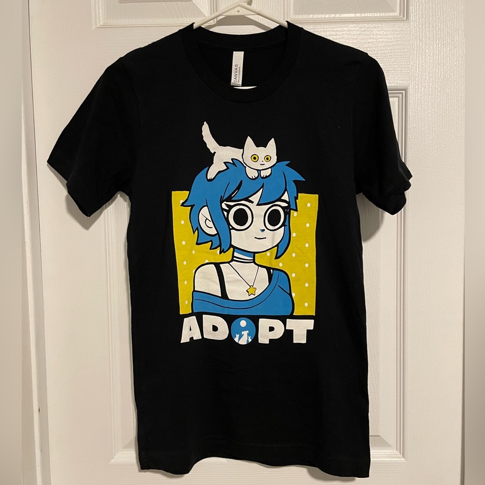 Scott Pilgrim | Ramona Flowers “ADOPT” Shirt by Bryan Lee O’Malley